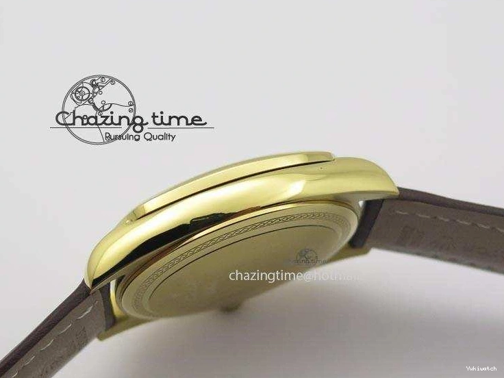 On YG A2824 Leather Brown Dial Date Cellini Strap Numeral White 0318